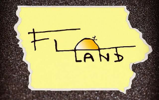 An image of Iowa with "FLLand" logo across it. 