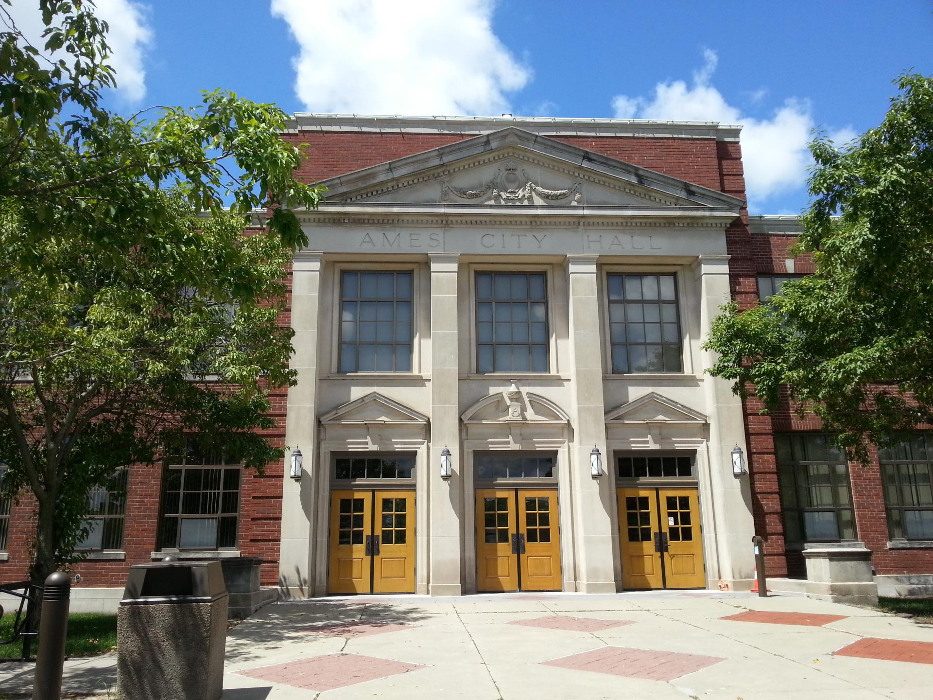 Front (East) view of former Ames High School, now City Hall