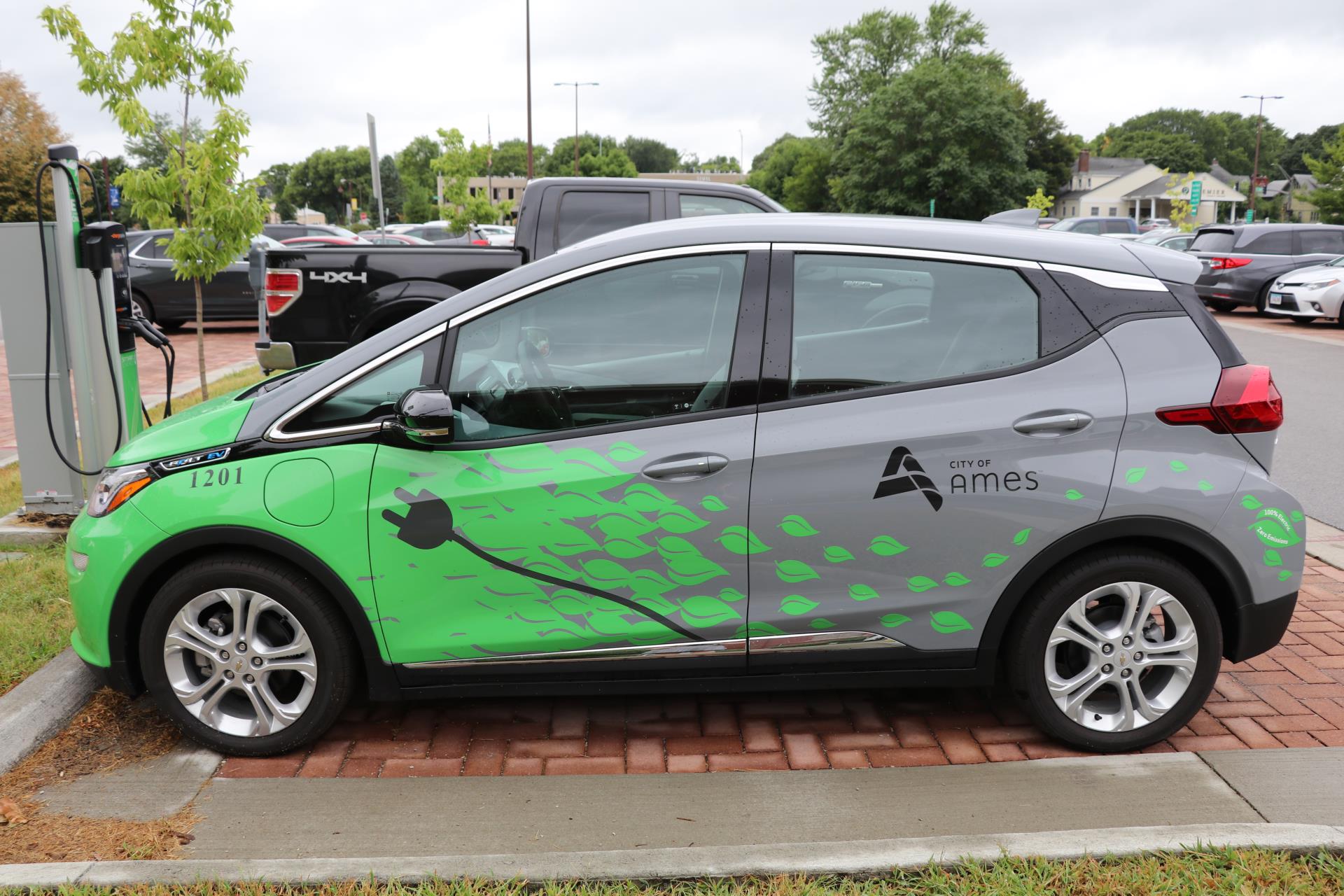 Chevy Bolt parked at electric vehicle charging station