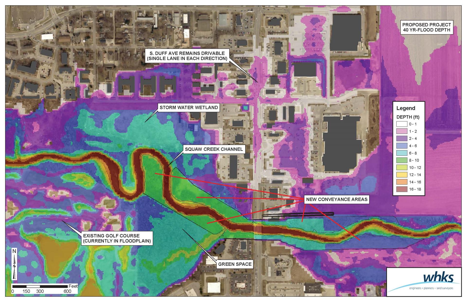 Squaw Creek map of FEMA Funding area