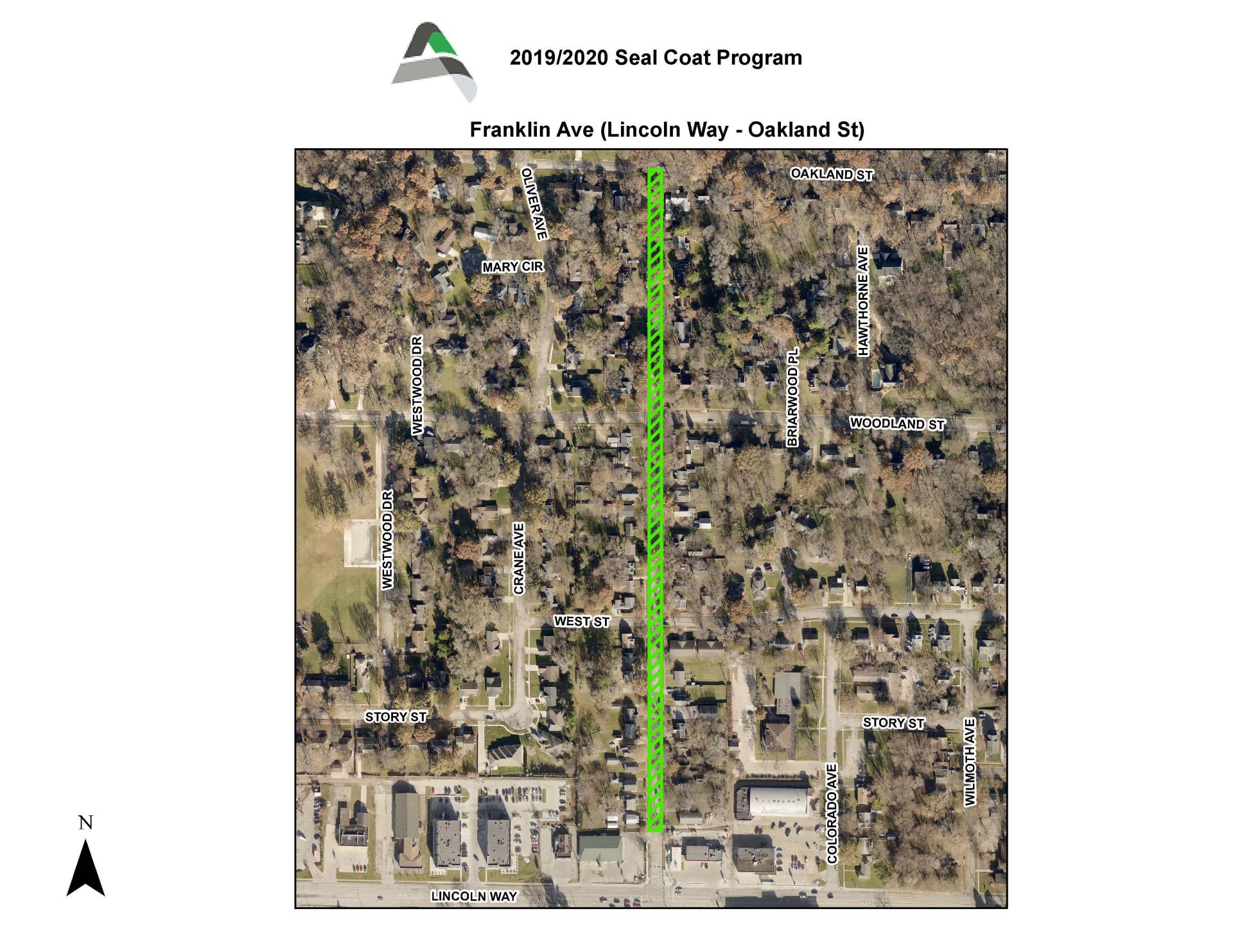 Franklin Ave Project location Map