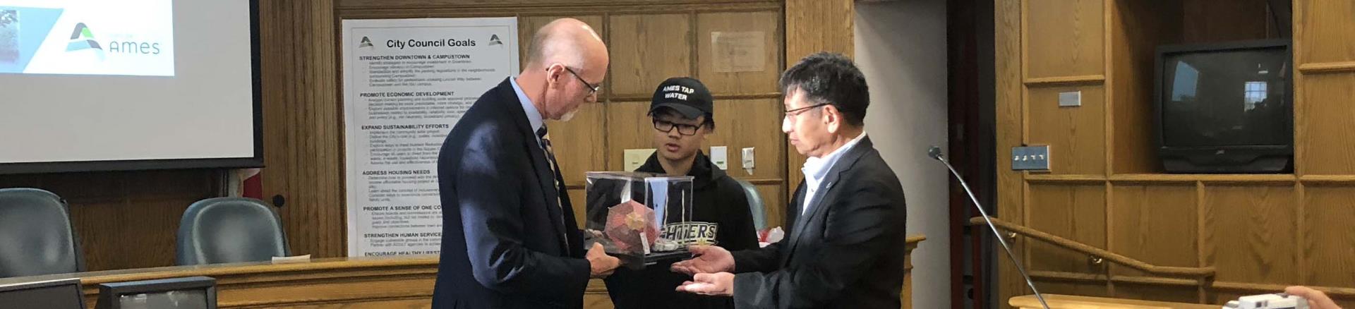 Japanese delegation gift exchange