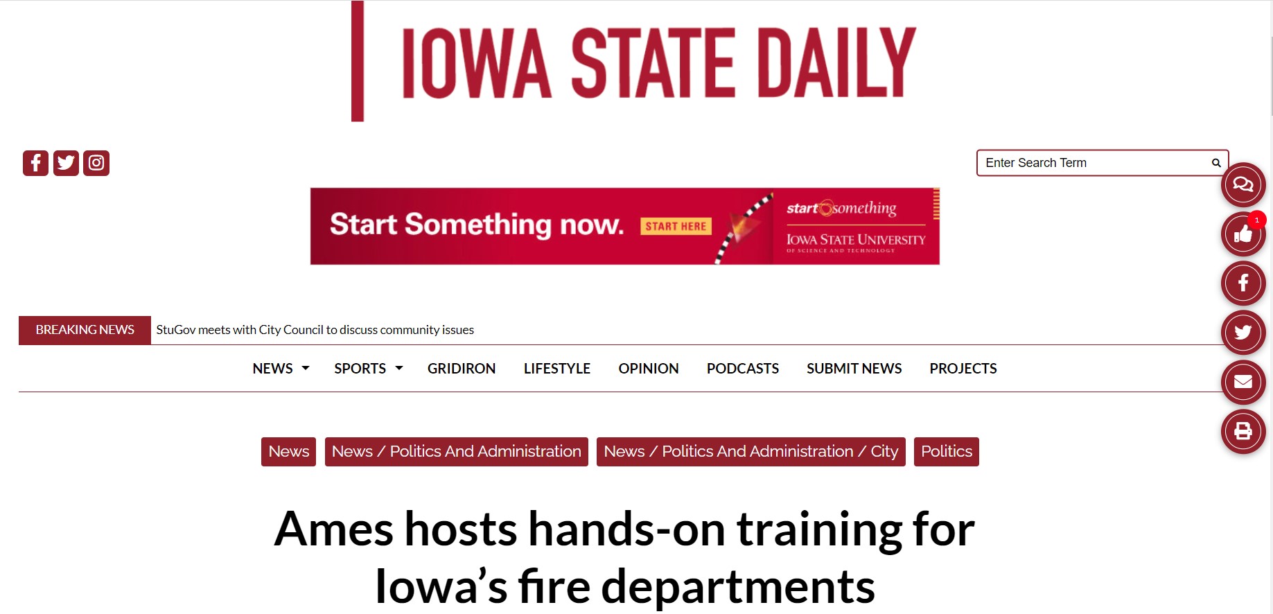 ISU Daily Ames Hosts