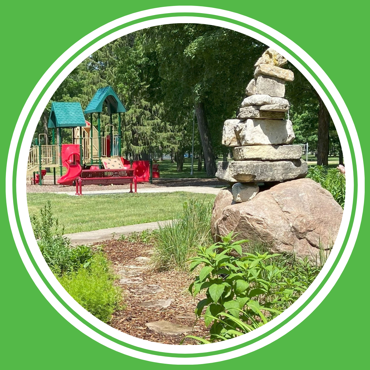 brookside playground and sculpture