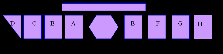 Brick Locator with sections D, C, B, A, E, F, G, and H noted from left to right. 