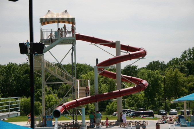 Water slide at the Furman Aquatic Center