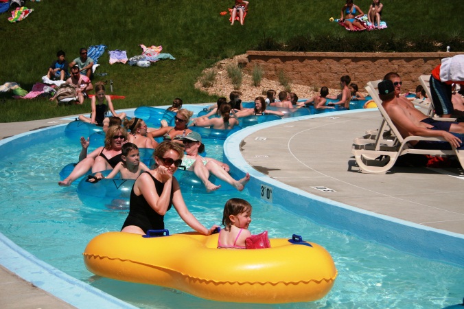 Swimmers enjoying the lazy river