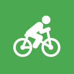 A person riding a bike graphic