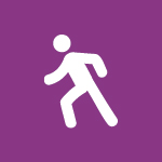 A person walking graphic