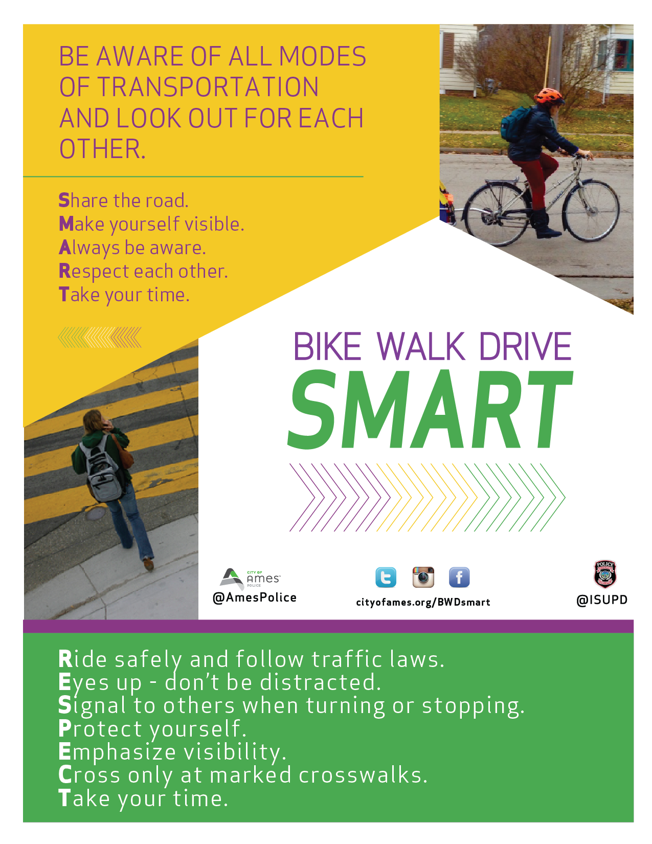 Bike Walk Drive SMART 8.5x11 Poster