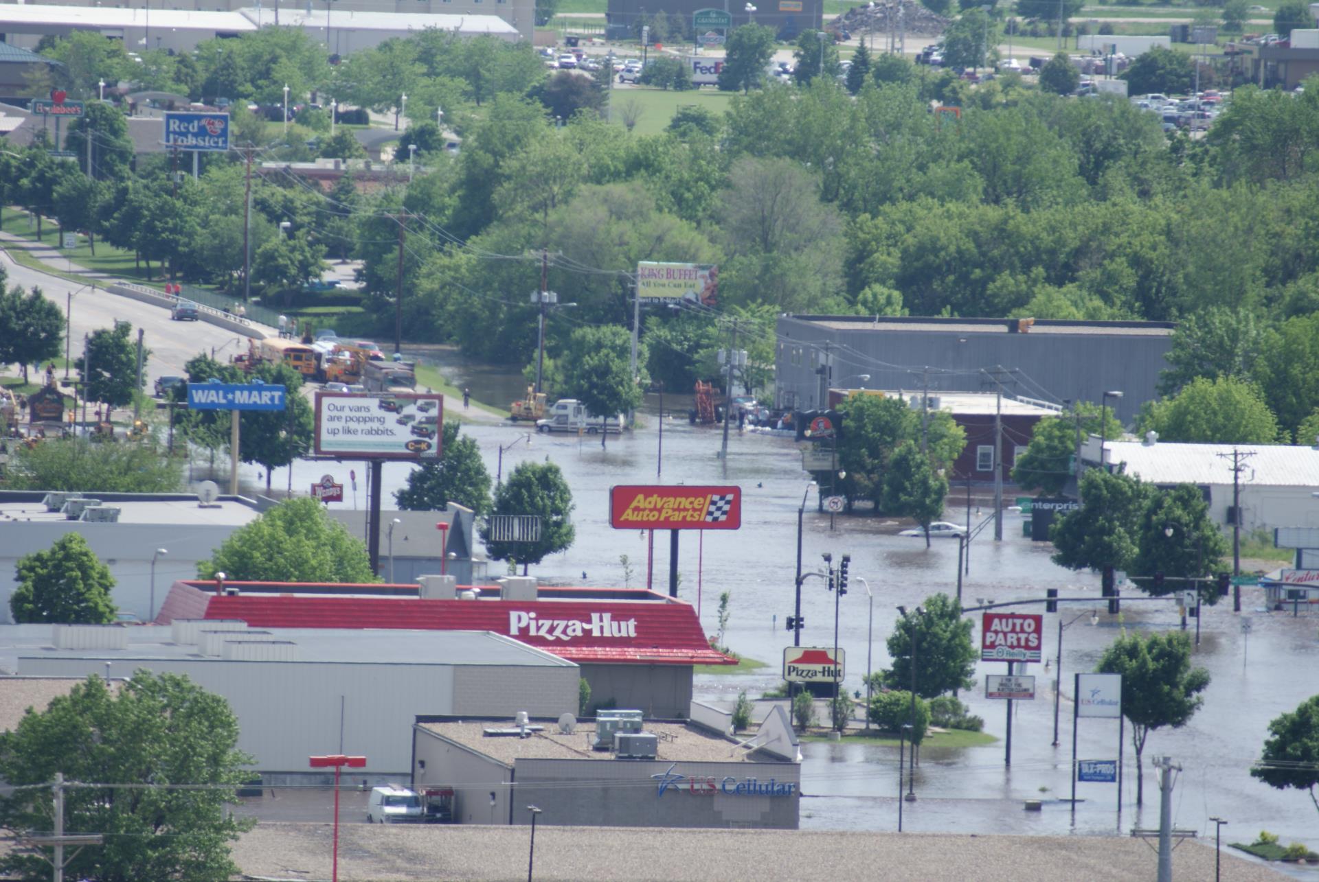 Flood of 2008 aerial photo of South Duff on May 30, 2008