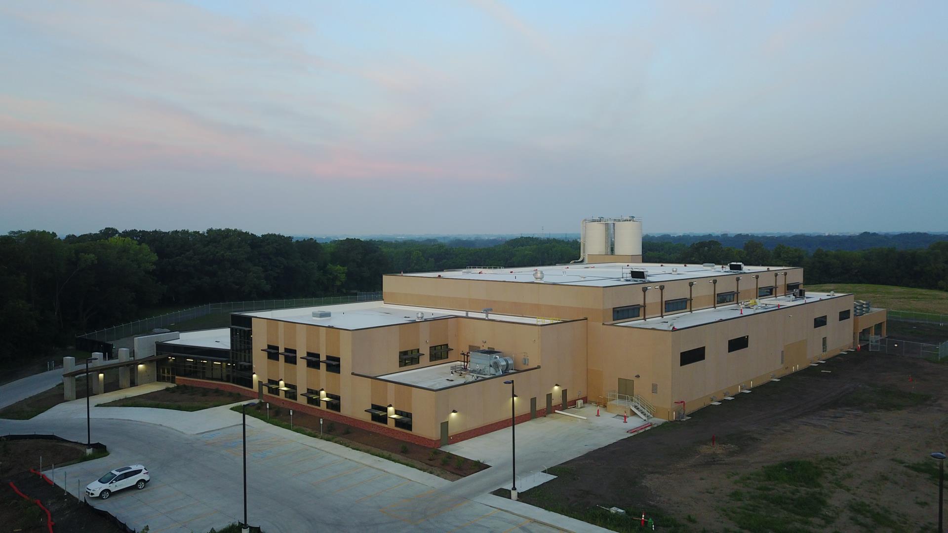 Drone photo of new water treatment plant 