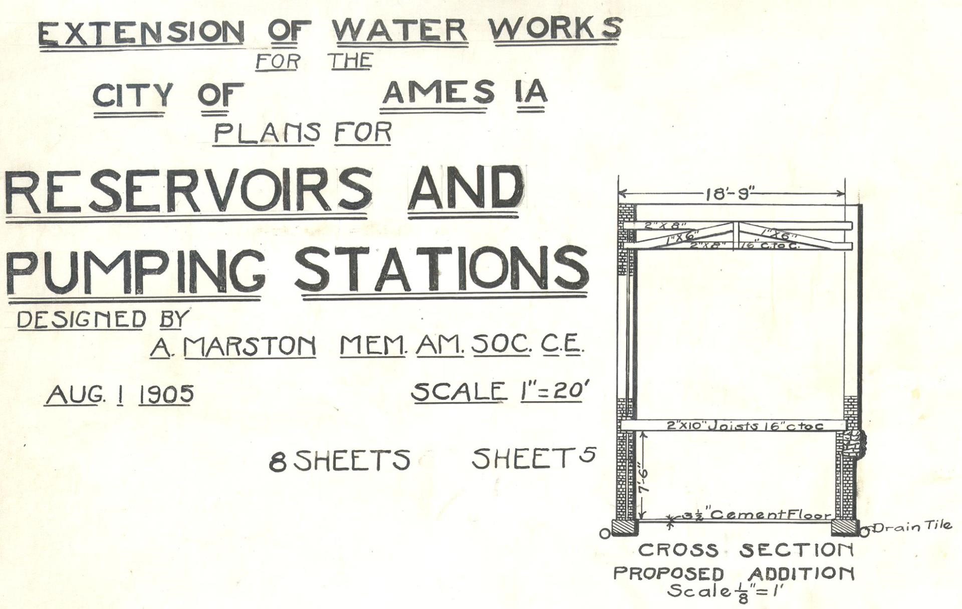 Historical Proposal Cover for Water Works Extension in 1905